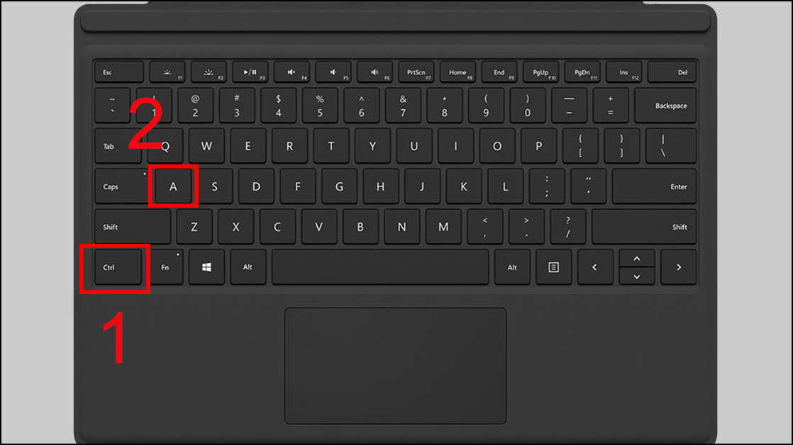 Nhấn tổ hợp Ctrl + A để chọn tất cả.
